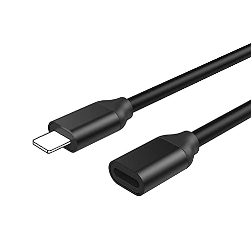 Ematetek Extender Cable Connector Pass Audio Video Music Photo Data And Power Charge. 1Pcs Male To Female Extension Cord Made Of All Black Pvc &Aluminum. (6.6 Feet / 2M) #TOP5