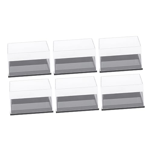ORFOFE 6-Pack Mineral Specimen Display Boxes 2.08X1.65X1.25 Inch Transparent Plastic Storage Cases with Fall-Resistant Design for Rock and Crystal Collection Organization