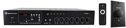 Rockville RCS80-1 70v Commercial Amplifier w/Bluetooth+Black Volume Wall Control