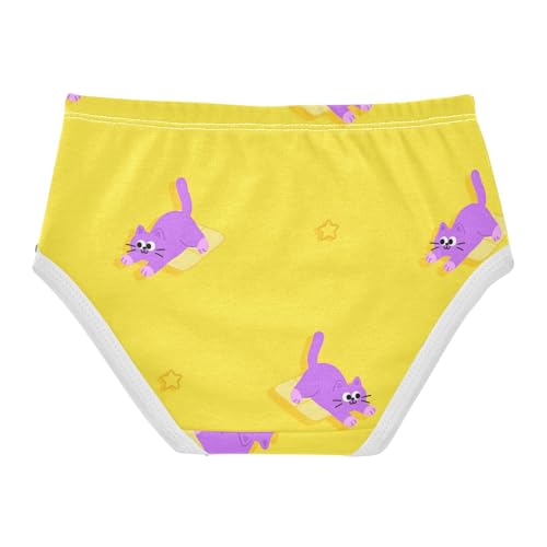 Cute Cat Star Yellow Toddler Girls's Underwear 2T 23022332