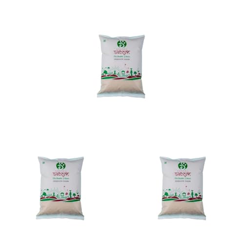 Image of S Siddhagiri's SATVYK THE HEALTH re STORE Amaranth Flour - (500gm) - Stoneground Rajgira Atta | Gluten-Free | Vrat - Upwas ka Rajgeera Atta | Fresh Amaranthus Flour (Pack of 3)