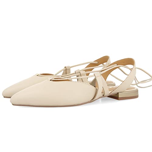 Ballerines noires en peau de qualité supérieure sans talon à lacets fins Gioseppo