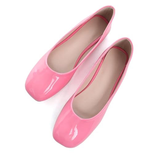 Image of ChaiRong Zhou Women Square Toe Ballets Flats Comfort Slip On Walking Shoes for Driving
