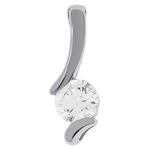 Pendentif Argent 925 Rhodié Femme avec Zirconium - Idéal pour Illuminer vos Tenues de Soirée