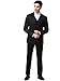 MANQ Men Polyviscose Black Solid Slim Fit Single-Breasted Three-Piece Formal Suit (Size: 38)