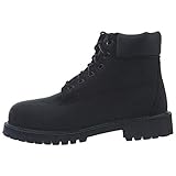 Timberland 6 Inch Premium Waterproof (Youth) Schnürstiefel, Schwarz Black Nubuck, 32.5 EU
