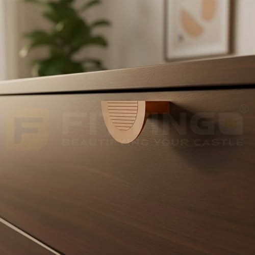 Image of VEZEL Aluminium Knobs for Cabinet /Drawer Knobs /Wardrobe Handle - Modern Cabinet Pull for Wardrobe, Drawer & Furniture, PVD Rose Gold, 32mm - Pack of 2-| 3 Years Warranty |
