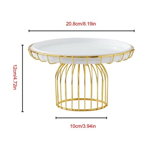 Metal Round Cupcake Stand White and Gold Multipurpose Serving Stand Perfect for Weeding, Birthday Party