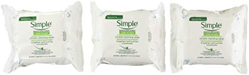 Simple Micellar Makeup Remover Wipes 25 Count (3 Pack)