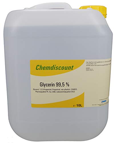 Preisvergleich Produktbild Chemdiscount 10Liter Glycerin 99,5% rein pflanzlich entpricht PH. EUR. und DAB Lebensmittelqualität E422 Glyzerin Glycerol