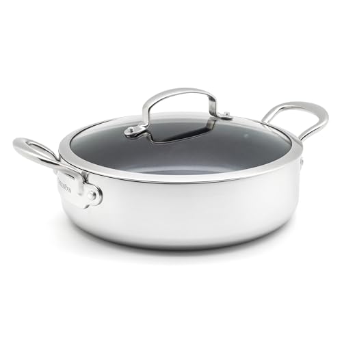 Caraway Vs Made In: Which Cookware Brand Reigns Supreme? 11 Caraway Vs Made In GreenPan Barcelona Evershine Cookware, Tri-Ply Stainless Steel Healthy Ceramic Nonstick 4QT Casserole with Glass Lid, Discoloration Resistant, Induction Suitable, PFAS-Free, Dishwasher and Oven Safe