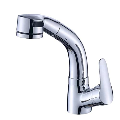 Robinet mitigeur de lavabo rotatif en laiton avec douchette extractible