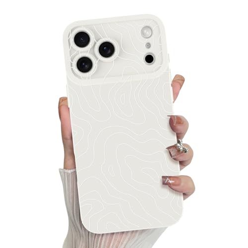 MZELQ for iPhone 17 Pro Max Case 2025 Wave Ripple Pattern -White