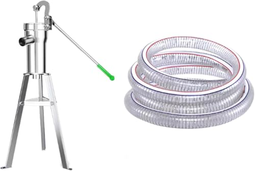 TPTAWF Pompa a Mano per Pozzi Profondi 32Mm/1 Pollice, Pompa Profonda in Acciaio Inossidabile con Sollevamento Massimo di 26,25 Piedi, Pompa Manuale per transferimento dell'Acqua per Uso Esterno.