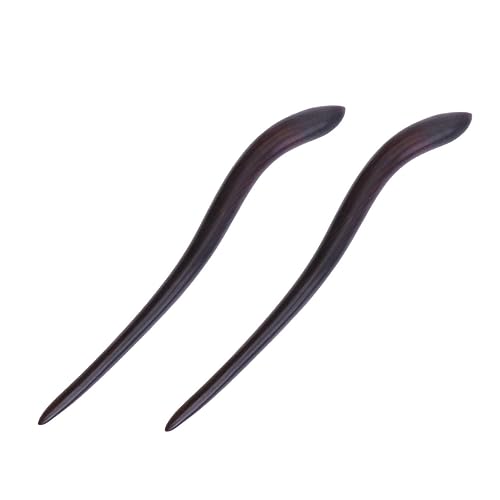 VINTORKY 2個 檀レトロヘアピン アンティーク調サンダルウッドヘアクリップ 手作りヴィンテージ髪飾り レディース伝統和風アクセサリー