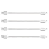 Short Micro USB Cable, COSOOS 4 Pack 9 Inch Nylon Braided Charging and Syncing Short Cords for Samsung, Kindle, Charging Station, Android Smartphones, Power Bank, PS4 (Silver,White)