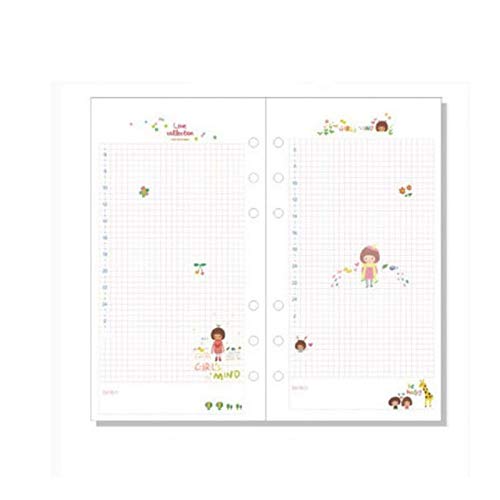 40 Pages A5 / A6 Sheets 6 Holes Colored Notebook Refill Paper for 6 Ring Binder Planner and Notebook Organizer