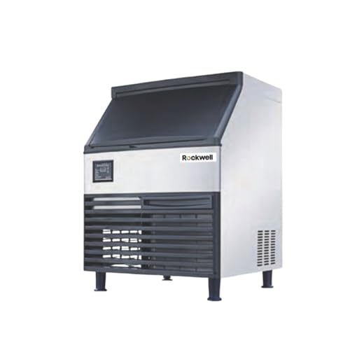 Image of ROCKWELL RICM130 Ice Cube Maker | 190 Kg /Day Ice Production | 125 Kg Storage | Commercial Ice Machine for Hotels & Restaurants