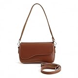 Bolsa Feminina Baguete Transversal Ombro Tiracolo Lisa (MARROM)