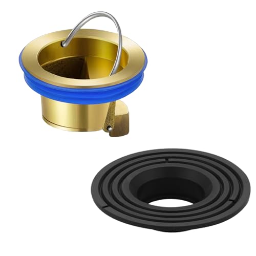 Sifone di scarico per pavimento doccia con riduttore foro di scarico, tappo per fognatura in ottone anti-odore, guarnizione tagliabile per cucina e bagno (nero)