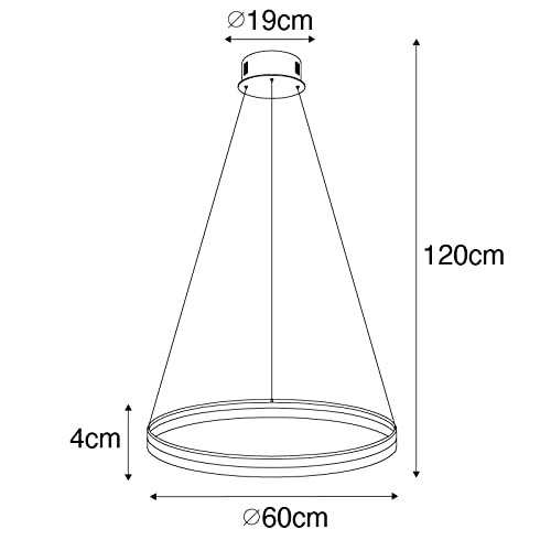 Lustre suspension LED design laiton doré de diamètre 60 cm - 4