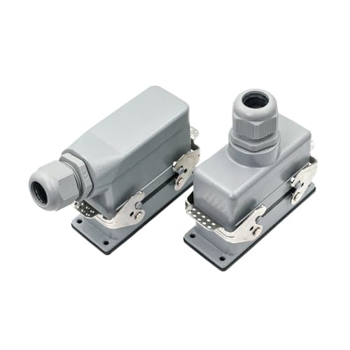 Rectangular Heavy Duty Connector HDC HE 16 Pins 500V 16A Contact Industrial Power Screw Socket Side/Top Entry HDC-HE-16(Side Entry)