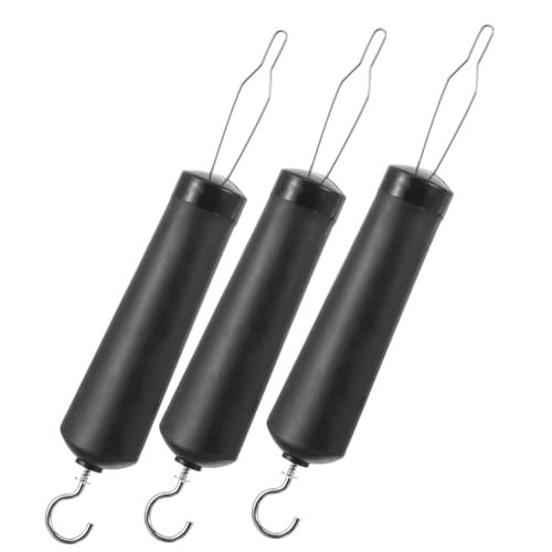 Gogogmee 3pcs Button Threader Fastener Buttoning Tool for Cord Zipper Gadget Button Hole Helper Grips Adjustable Grippers Hand Gripper Buttons Sliders Container Keychains Hook Black Plastic