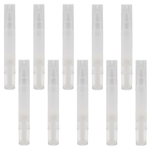 Pine & Linen 10 Pack Empty Cuticle Oil Pens,Nail Oil Pen Twist Pen Cosmetic Container, Brush Tip Applicator for Beauty Enthusiasts/Makeup Artists（5ml Style A）