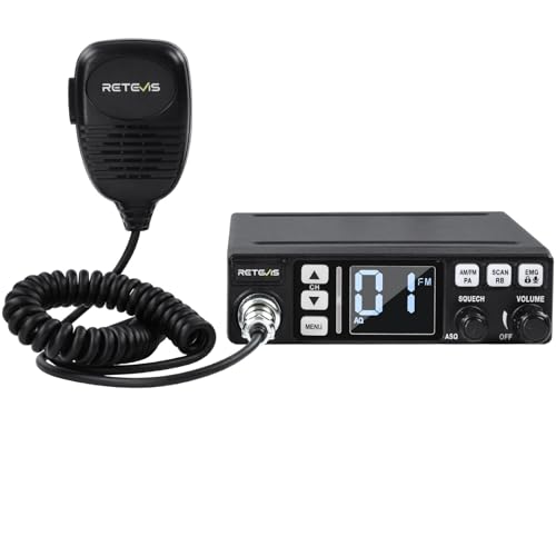 Retevis MB3 AM/FM CB Radio Dual-Mode, Public Address (PA) Function, Automatic Noise Limiter, 40-Channel Fixed-Mount, Easy to Operate, Long Range CB with External Speaker Jack for Truckers Emergency