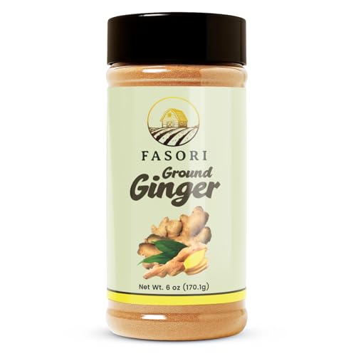 Fasori Ground Ginger Powder 6 oz (170 g) – Premium Fine Ginger Root, Fresh & Aromatic, Perfect for Cooking, Baking, Smoothies & Tea