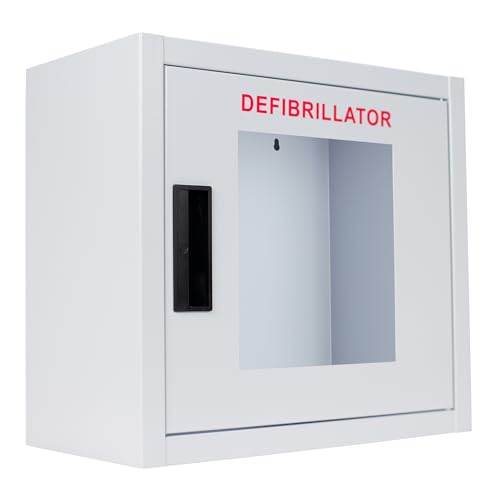 Image of Standard, Nonalarmed AED Cabinet, Large. Fits All Defibrillators on The Market. Measures 14.75 inch H x 16 inch L x 8.38 inch D. Essential Storage for Indoor AEDs.