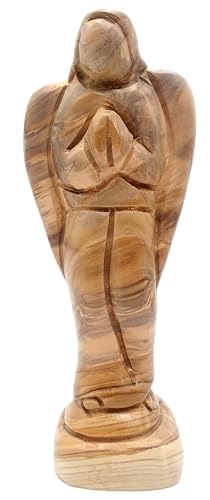 Figura de ángel de madera de olivo de 7 pulgadas miniatura 1