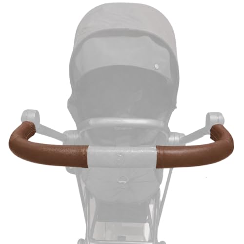 PROTEC TIF | Housses en similicuir compatibles avec le guidon de CYBEX MIOS - Marron foncé