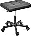 BQKOZFIN Deluxe Idraulico Regolabile Altezza Sgabello Rotolante, Poggiapiedi con Pelle PU Sedia Sgabello Metallo Sgabello Poggiapiedi per Ufficio, Spa Massaggio Viso Tattoo Sgabello su Ruote (Nero)