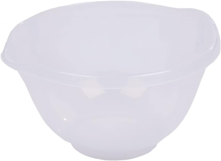 Large Mixing Bowls Non-Slip Soft Grip Clear Plastic Mixing Bowl Microwave and Dishwasher Safe, Compact Stackable 2 Liter