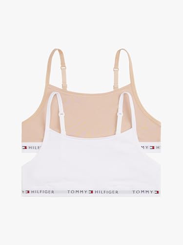 Tommy Hilfiger Damen 2er Pack Bralettes ohne Bügel, Mehrfarbig (White/Misty Blush), XS