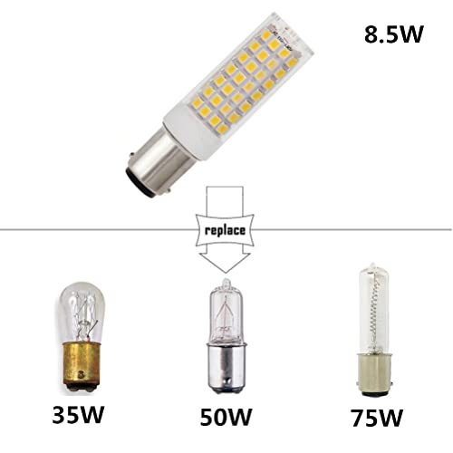Hryspn Ba15D Bayonet Base Led Light Bulb 120 Volts, 8.5W - 75W Halogen Bulbs Equivalent Replaces Jd Type T3/T4 Clear Bulb, Warm White 3000K For Pendants Ceiling Fans Sewing Machine Light (Pack Of 2) #TOP2