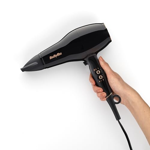 BaByliss Secador de Pelo Pro Power – Secador profesional de 2300 W, Motor AC de salón, Tecnología iónica antiencrespamiento, 3 ajustes de temperatura y 2 velocidades, Negro, D5245E - imagen 11
