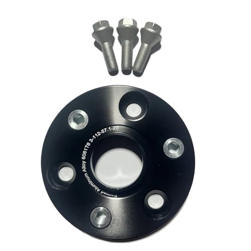 Entretoises de roue 3x112 57.1mm avec cales de changement de voie 20mm et adaptateurs de roues M12x1.5