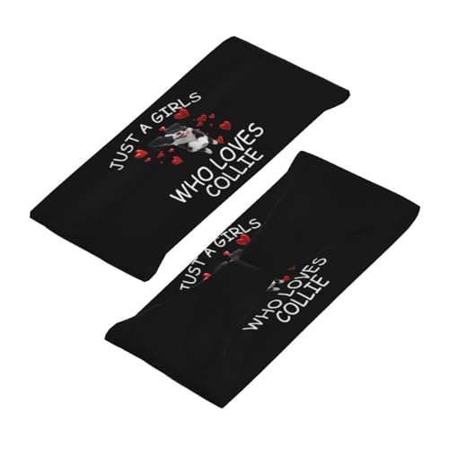 Just A Girls Who Loves Border Collie Dog Adjustable Sports Headband Moisture Wicking Sweatband for Running Workout4
