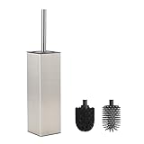 BVL Escobillas de Baño Cepillado, Escobillas de Inodoro con 2 Cabezales, Cuadrado Escobillas y Portaescobillas de Inodoro para el Baño