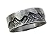 Custom carved silver mountain ring, man wedding band silver mountain range ring, personalized gift for men, handmade ring for women