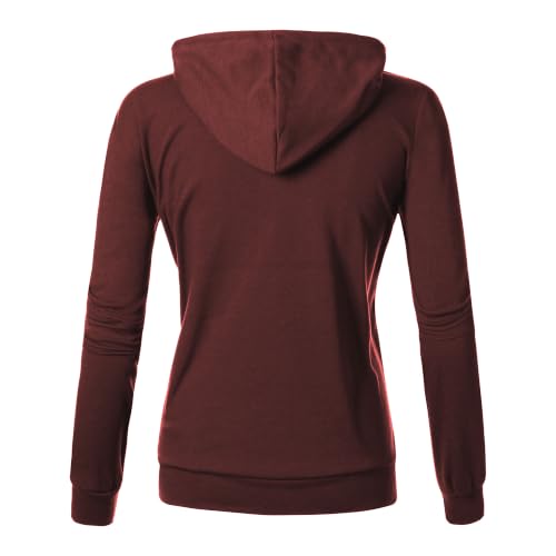Image of GIVON Womens Casual Zip Up Hoodie Cotton Blend Soft Fabric Basic Layering Hooded Jacket with Kangaroo Pocket