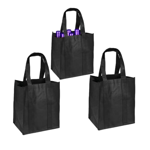 Changyeah Borsa da uomo in feltro, 3 pezzi, per bottiglie, 6 bottiglie, cestino per bottiglie, sacchetto in feltro con scomparti, per bottiglie di birra, bottiglie di vino, bottiglie d'acqua