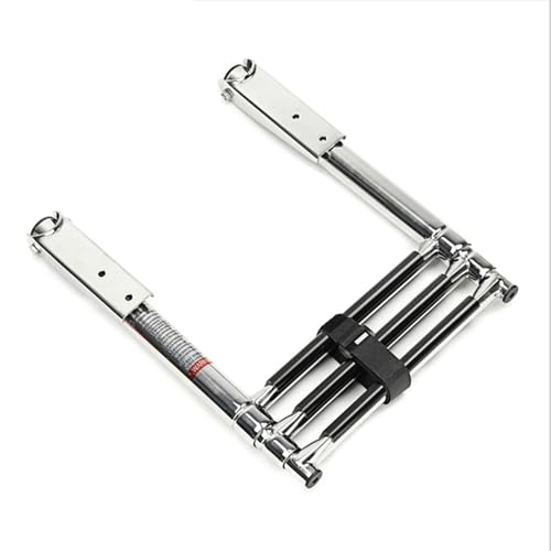 Windzerdong 3 Step Stainless Steel Marine Boat Ladder Yacht Polished Steel Telescope Ladder