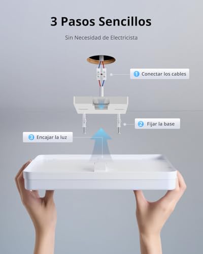 Miniatura 6 de Combuh Plafón Led 48w 4320lm Fácil De Instalar Modernos Lampara De Techo Para Dormitorios Salones Cocina Blanco Frío 6500k Cuadrado Ø30 30 4cm