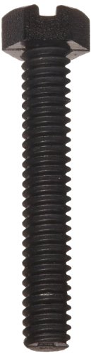 Image of Nylon 6 /6 Hex Bolt, Plain Finish, Black, Slotted Drive, Meets ASTM D4066 /ASTM D6779, 6mm Length, Fully Threaded, M3-0.5 Metric Coarse Threads (Pack of 100)