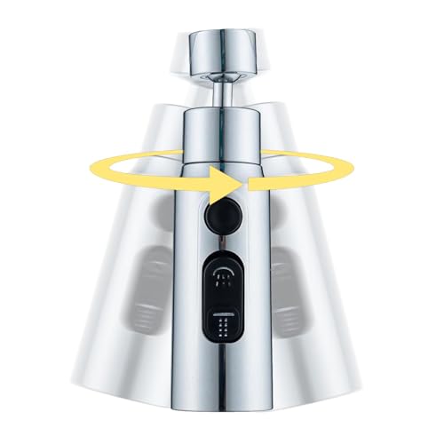 Sink Faucet Extender, 360 gradi rotatable Tap Extender Faucet Extender, Sink Sprayer Head with 3-Function Adjustable Spray, Kitchen Faucet Attachment, Kitchen Accessories for Business, Home