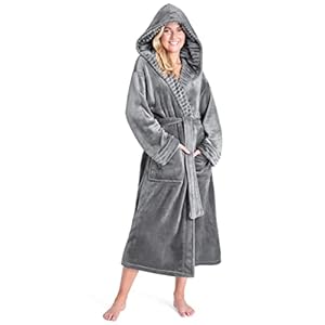 CityComfort Ladies Dressing Gown Fluffy Super Soft Hooded Bathrobe for Women Plush Fleece Perfect Loungewear Long Robe