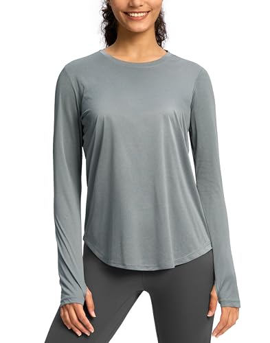 Image of Soothfeel Lightweight Long Sleeve Workout Tops for Women Gym Running Shirts